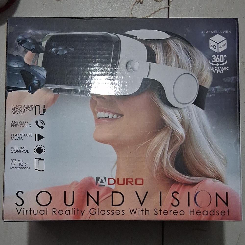 ADuro SoundVision White VR Glasses with Stereo Headset